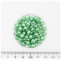 100 PZ - PERLE 6 MM MENTA - PERLINE TONDE VETRO CERATE