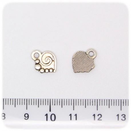 1 PZ - CIONDOLO METALLO CUORE - PENDENTE CHARM ARGENTO TIBETANO