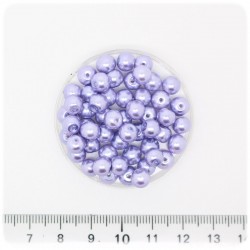 100 PZ - PERLE 6 MM LAVANDA - PERLINE TONDE VETRO CERATE
