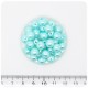 100 PZ - PERLE 8 MM AZZURRO - PERLINE TONDE VETRO CERATE