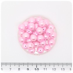 100 PZ - PERLE 8 MM ROSA - PERLINE TONDE VETRO CERATE