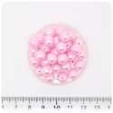 100 PZ - PERLE 8 MM ROSA - PERLINE TONDE VETRO CERATE