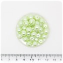 100 PZ - PERLE 8 MM VERDE - PERLINE TONDE VETRO CERATE