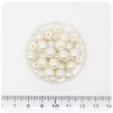 100 PZ - PERLE 8 MM AVORIO - PERLINE TONDE VETRO CERATE