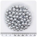 100 PZ - PERLE 8 MM GRIGIO - PERLINE TONDE VETRO CERATE