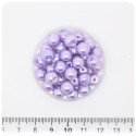 100 PZ - PERLE 8 MM LAVANDA - PERLINE TONDE VETRO CERATE