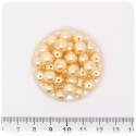 100 PZ - PERLE 8 MM GIALLO - PERLINE TONDE VETRO CERATE