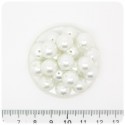 80 PZ - PERLE 10 MM BIANCO - PERLINE TONDE VETRO CERATE