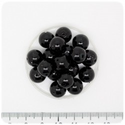 80 PZ - PERLE 10 MM NERO - PERLINE TONDE VETRO CERATE