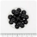 80 PZ - PERLE 10 MM NERO - PERLINE TONDE VETRO CERATE