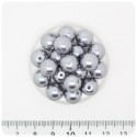 80 PZ - PERLE 10 MM SILVER - PERLINE TONDE VETRO CERATE