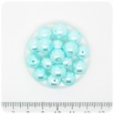 80 PZ - PERLE 10 MM AZZURRO - PERLINE TONDE VETRO CERATE