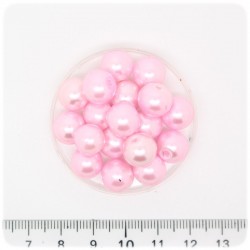 80 PZ - PERLE 10 MM ROSA - PERLINE TONDE VETRO CERATE