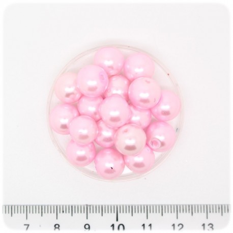 80 PZ - PERLE 10 MM ROSA - PERLINE TONDE VETRO CERATE