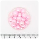 80 PZ - PERLE 10 MM ROSA - PERLINE TONDE VETRO CERATE