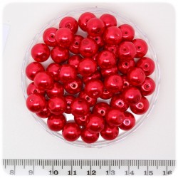 80 PZ - PERLE 10 MM ROSSO - PERLINE TONDE VETRO CERATE