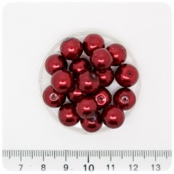 80 PZ - PERLE 10 MM BORDEAUX - PERLINE TONDE VETRO CERATE