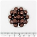 80 PZ - PERLE 10 MM MARRONE - PERLINE TONDE VETRO CERATE