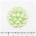 80 PZ - PERLE 10 MM VERDE - PERLINE TONDE VETRO CERATE