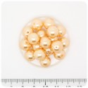 80 PZ - PERLE 10 MM GIALLO - PERLINE TONDE VETRO CERATE