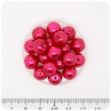 80 PZ - PERLE 10 MM FUCSIA - PERLINE TONDE VETRO CERATE