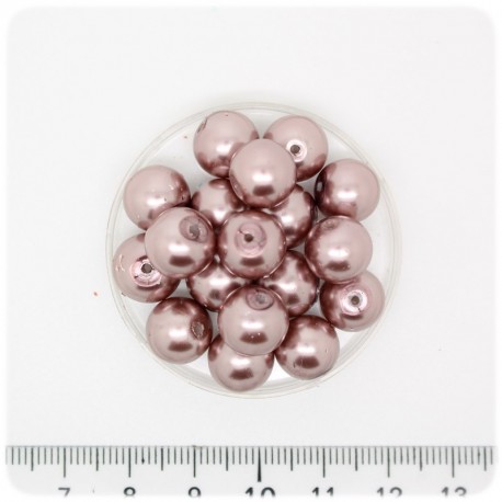 80 PZ - PERLE 10 MM CIPRIA - PERLINE TONDE VETRO CERATE