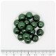 80 PZ - PERLE 10 MM VERDE SCURO - PERLINE TONDE VETRO CERATE