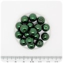 80 PZ - PERLE 10 MM VERDE SCURO - PERLINE TONDE VETRO CERATE