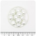 50 PZ - PERLE 12 MM BIANCO - PERLINE TONDE VETRO CERATE