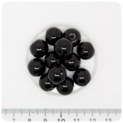 50 PZ - PERLE 12 MM NERO - PERLINE TONDE VETRO CERATE