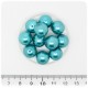50 PZ - PERLE 12 MM TEAL - PERLINE TONDE VETRO CERATE