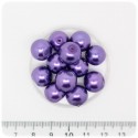 50 PZ - PERLE 12 MM VIOLA - PERLINE TONDE VETRO CERATE