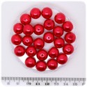 50 PZ - PERLE 12 MM ROSSO - PERLINE TONDE VETRO CERATE