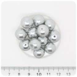 50 PZ - PERLE 12 MM SILVER - PERLINE TONDE VETRO CERATE
