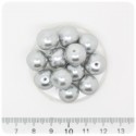 50 PZ - PERLE 12 MM SILVER - PERLINE TONDE VETRO CERATE