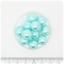 50 PZ - PERLE 12 MM AZZURRO - PERLINE TONDE VETRO CERATE