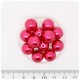 50 PZ - PERLE 12 MM FUCSIA - PERLINE TONDE VETRO CERATE