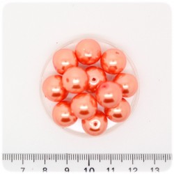 50 PZ - PERLE 12 MM PESCA - PERLINE TONDE VETRO CERATE