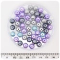 50 PZ - PERLE MISTE GRIGIO - PERLINE TONDE VETRO CERATO 8 MM