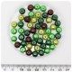50 PZ - PERLE MISTE MARRONE - PERLINE TONDE VETRO CERATO 8 MM