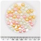 50 PZ - PERLE MISTE ROSA - PERLINE TONDE VETRO CERATO 8 MM