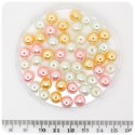 50 PZ - PERLE MISTE ROSA - PERLINE TONDE VETRO CERATO 8 MM