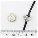 2 PZ - PERLE AQUAM PLASTICA - PERLINE ACRILICO RONDELLA FORO LARGO MULTICOLORE
