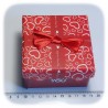 1 PZ - SCATOLA DECORATA PORTA GIOIELLI 9X9 CM CUORI - ROSSO
