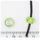 2 PZ - PERLE LIME PLASTICA - PERLINE ACRILICO RONDELLA FORO LARGO MULTICOLORE