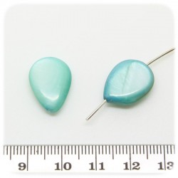 10 PZ - PERLE AZZURRE GOCCIA 18 MM - PERLINE CONCHIGLIA COLORATE