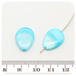10 PZ - PERLE AZZURRO CIELO GOCCIA 18 MM - PERLINE CONCHIGLIA COLORATE