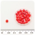50 PZ - PERLE ROSSE TONDE 6 MM - PERLINE CONCHIGLIA COLORATE