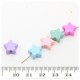 30 PZ - PERLINE MULTICOLORE STELLA ACRILICO 12 MM - PERLE IN PLASTICA COLORATA EFFETTO GOMMA