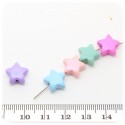 30 PZ - PERLINE MULTICOLORE STELLA ACRILICO 12 MM - PERLE IN PLASTICA COLORATA EFFETTO GOMMA